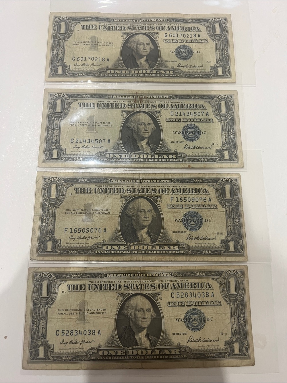 1957 One Dollar Silver Certificates bill